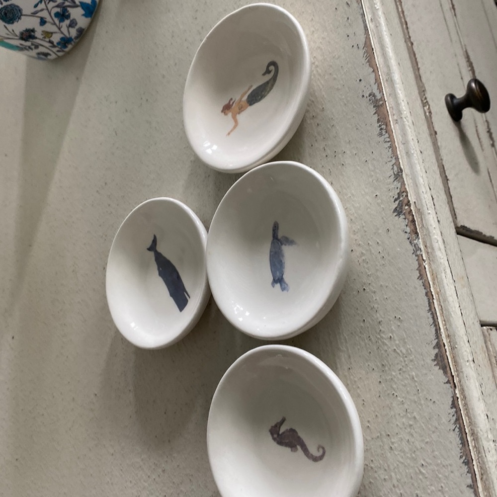 3 in round sea decor small dish